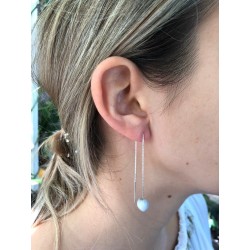 Boucles d'oreilles 110 mm larme de Job claire